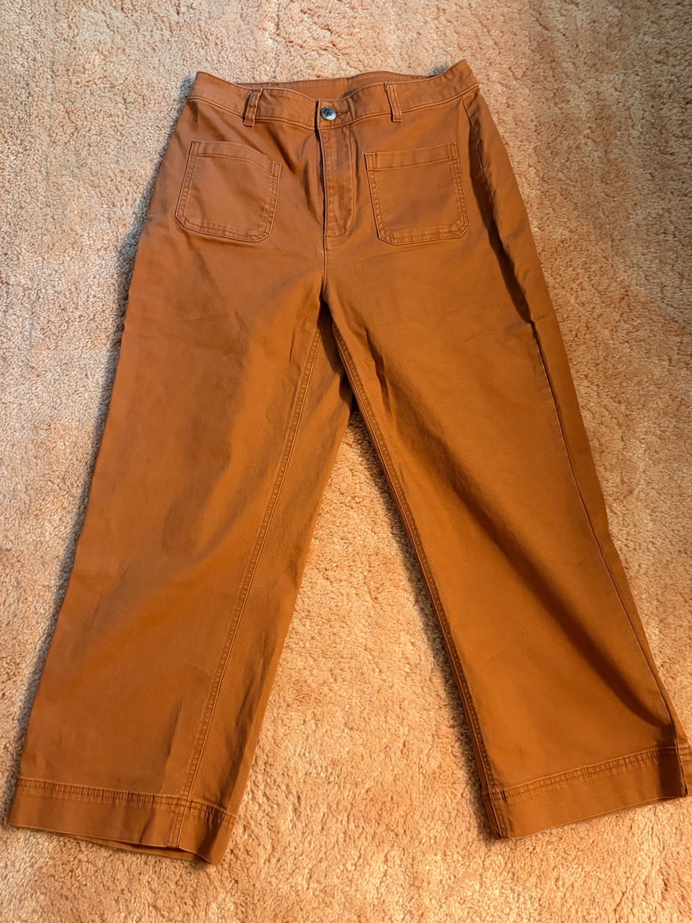 Old Navy High-Rise Wide Leg Pants in Rust Orange